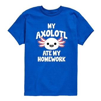 Boys 8-20 My Axolotl Ate My Homework Graphic Tee