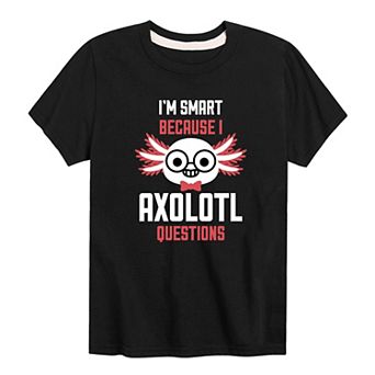 Boys 8-20 Smart Axolotl Questions Graphic Tee