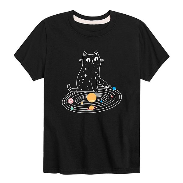 Boys 8-20 Cat Solar System Graphic Tee