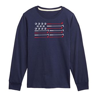 Boys 8-20 United States Of Golf Flag Long Sleeve Graphic Tee