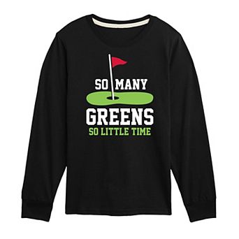 Boys 8-20 "So Many Greens, So Little Time" Long Sleeve Graphic Tee