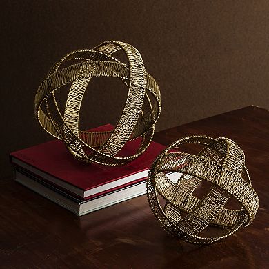 Home Essentials 7" Woven Bronze Sphere Table Decor