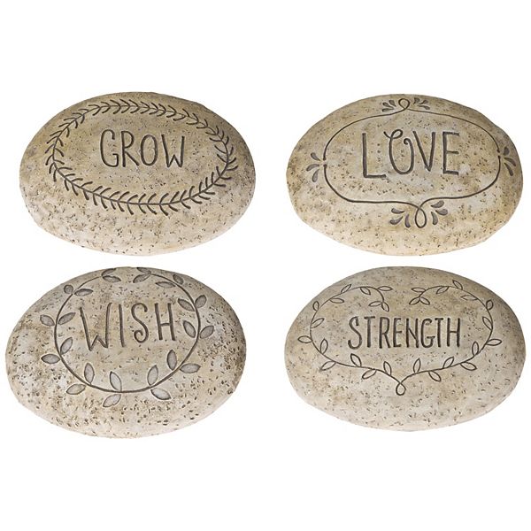 Home Essentials Sentiment Stones Garden Decor 4-piece Set