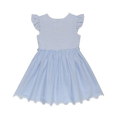 Baby & Toddler Girl Blueberi Boulevard Striped Embroidered Dress & Hat Set