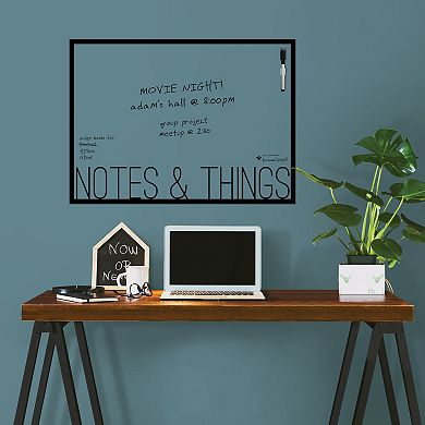 RoomMates Black on Clear Dry Erase Notes Decals