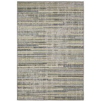 StyleHaven Calla Modern Distressed Stripe Blue Green Indoor Outdoor Area Rug