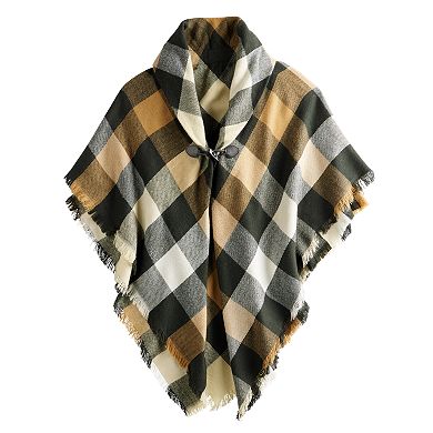 Women's Sonoma Goods For Life® Buffalo Plaid Single Toggle Wrap Topper