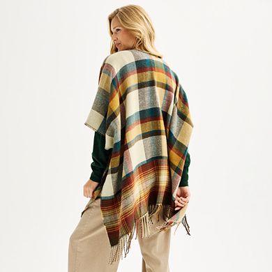 Women's Sonoma Goods For Life® Plaid Button Closure Topper