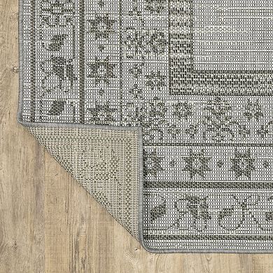 StyleHaven Calla Casual Border Beige Gray Indoor Outdoor Area Rug