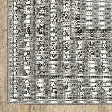 StyleHaven Calla Casual Border Beige Gray Indoor Outdoor Area Rug