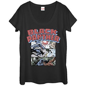 Juniors' Marvel Black Panther Comic Style Collage Scoop Neck Tee