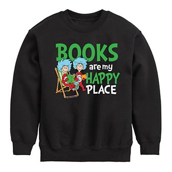 Boys 8-20 Dr. Seuss Books Are Happy Place Crew Fleece Sweatshirt