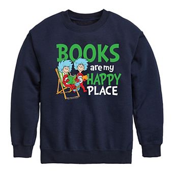 Boys 8-20 Dr. Seuss Books Are Happy Place Crew Fleece Sweatshirt