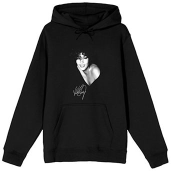 Men's Whitney Houston Black White Graphic Hoodie