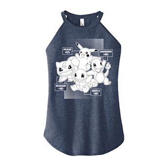Juniors' Nintendo Pokemon Classic Characters High Neck Graphic Tank Top
