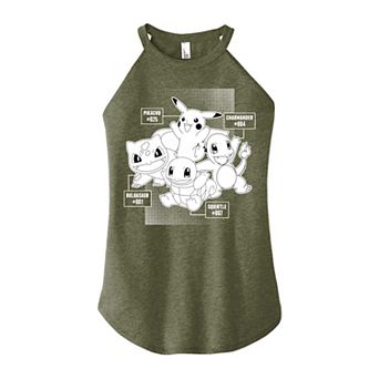 Juniors' Nintendo Pokemon Classic Characters High Neck Graphic Tank Top
