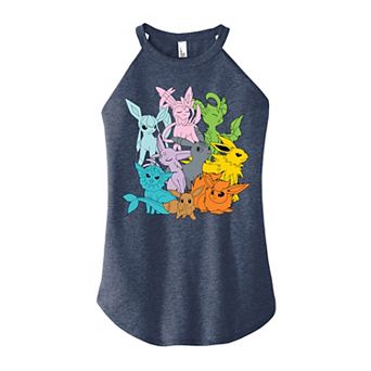 Juniors' Nintendo Pokemon Evolutions Group Portrait High Neck Graphic Tank Top