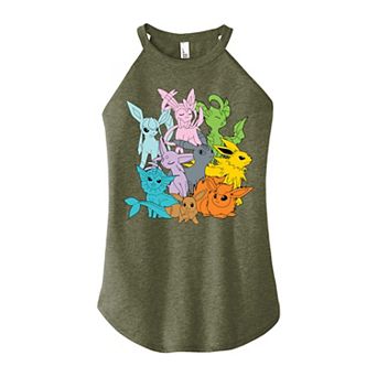 Juniors' Nintendo Pokemon Evolutions Group Portrait High Neck Graphic Tank Top