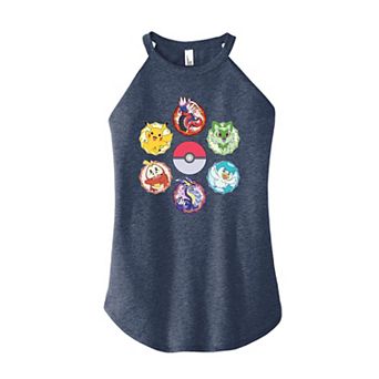 Juniors' Nintendo Pokemon Group Pokeball Portrait High Neck Graphic Tank Top