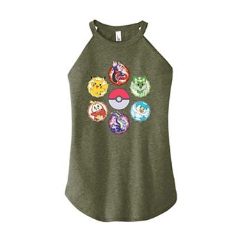 Juniors' Nintendo Pokemon Group Pokeball Portrait High Neck Graphic Tank Top