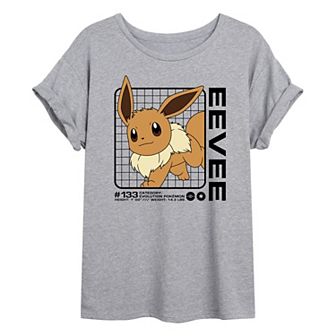 Juniors' Pokemon Eevee Stats Oversized Tee