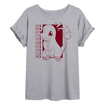 Juniors' Pokemon Charmander Oversized Tee