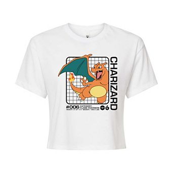 Juniors' Pokemon Charizard Cropped Tee