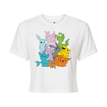 Juniors' Pokemon Eevolutions Cropped Tee