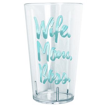 Wife Mom Boss Aqua Letters 24-oz. Tritan Tumbler
