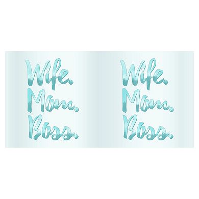Wife Mom Boss Aqua Letters 24-oz. Tritan Tumbler