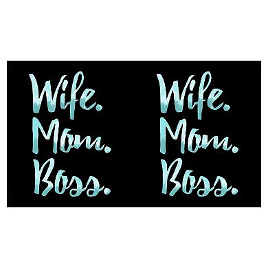 Wife Mom Boss Aqua Letters 27-oz. Stainless Steel Travel Mug