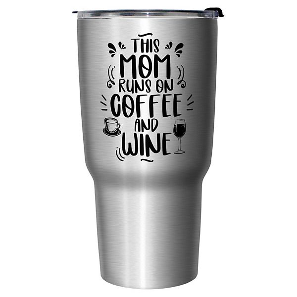 Mom Runs On Coffee And Wine 27oz. Stainless Steel Travel Mug