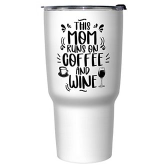 Mom Runs On Coffee And Wine 27-oz. Stainless Steel Travel Mug