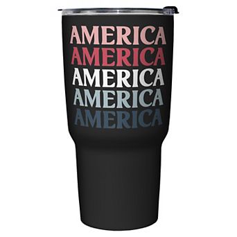 America Word Stack 27-oz. Stainless Steel Travel Mug