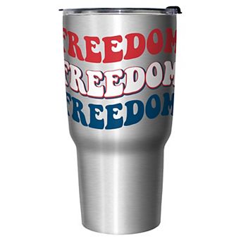 Freedom 70's Style Typography 27-oz. Stainless Steel Travel Mug