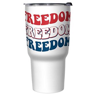 Freedom 70's Style Typography 27-oz. Stainless Steel Travel Mug