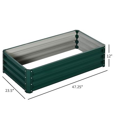 Outsunny Raised Garden Bed Vegetable Planter Flower Gardening Box Patio