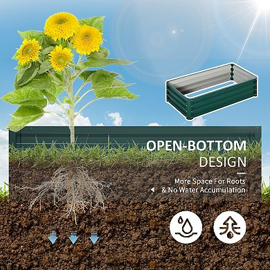 Outsunny Raised Garden Bed Vegetable Planter Flower Gardening Box Patio