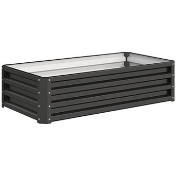 Outsunny Raised Garden Bed Vegetable Planter Flower Gardening Box Patio