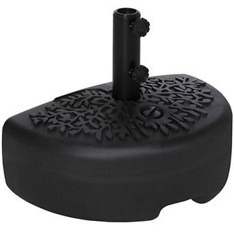 Half Round Umbrella Base Half Patio Umbrella Stand Holder For 1.5", 2" Pole