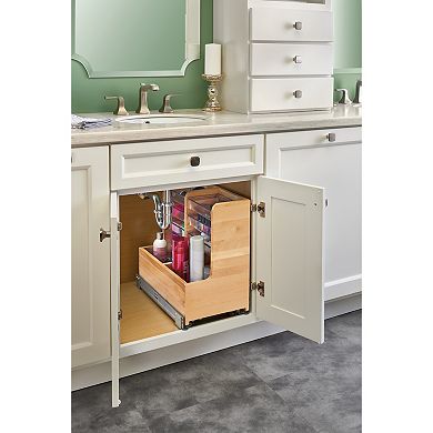 Rev-a-shelf 24" Wood Vanity Base Cabinet Organizer W/ Soft-close, 441-12vsbsc-1