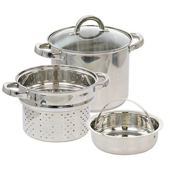 Oster Cocina Sangerfield 5-qt Stainless Steel Pasta Pot with Steamer Insert and Basket