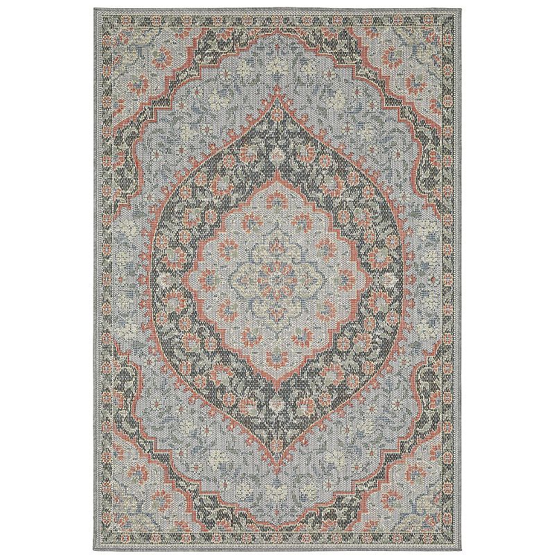 StyleHaven Calla Traditional Medallion Indoor Outdoor Area Rug, Blue, 10X13 Ft