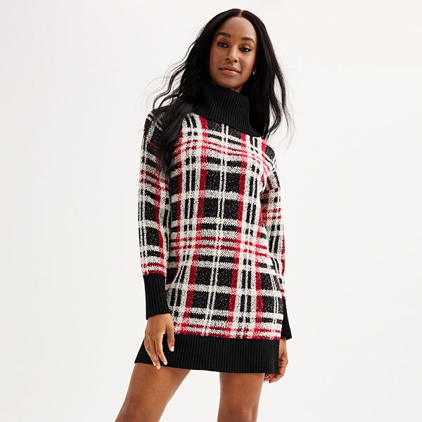 red black and white sweater dress Juniors' SO® Turtleneck Sweater Dress