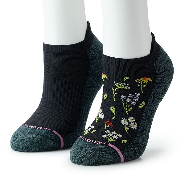 Women's Dr. Motion 2-pk. Wildflower Ankle Compression Socks
