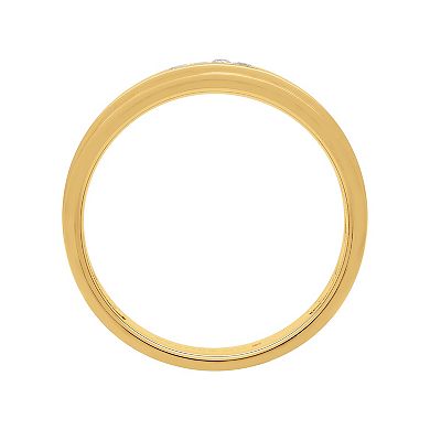 Men's AXL 18k Gold-Plated Silver Diamond Accent Ring