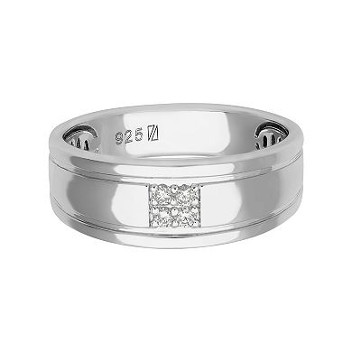 Men's AXL Sterling Silver 1/10 Carat T.W. Diamond Ring
