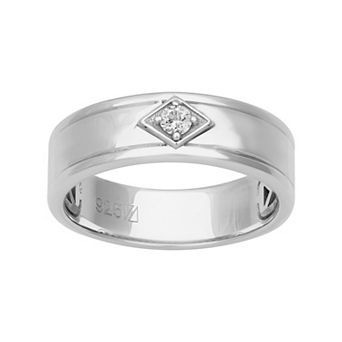 Men's AXL Sterling Silver Diamond Accent Solitaire Ring