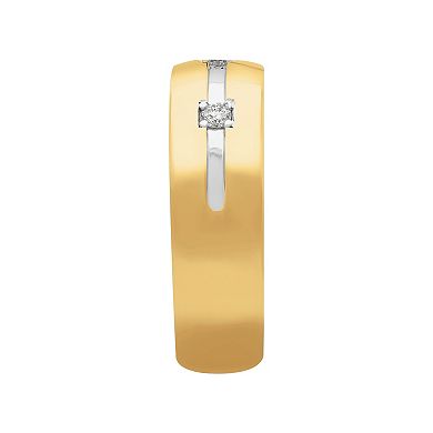 Men's AXL 18k Gold-Plated Silver 1/8 Carat T.W. Diamond Ring