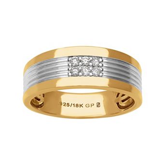 Men's AXL 18k Gold-Plated Silver 1/8 Carat T.W. Diamond Ring